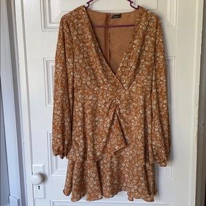 Terra cotta colored flowy dress